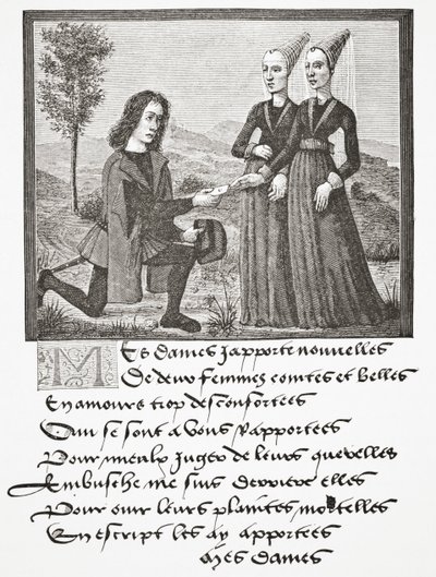 Alain Chartier (à genoux), 1878 - English School